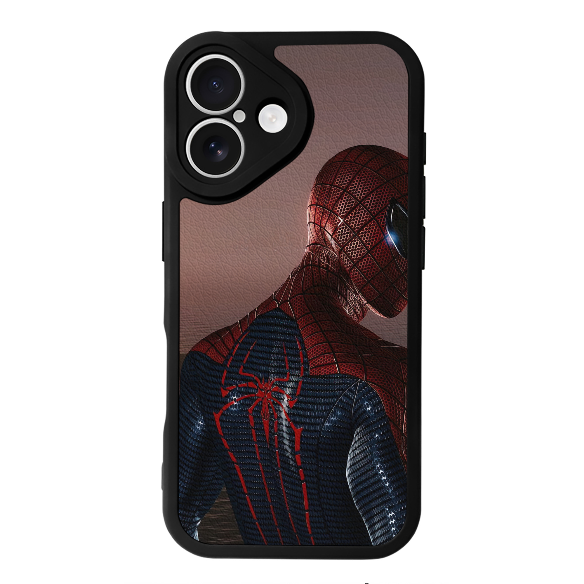 Spider Man スパイダーマン 【iPhone 16シリーズ対応】シリコンスマホケース（レザー調） 材質：シリコン